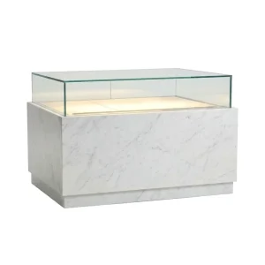 Custom Commercial LED Lighted Stainless Steel Showcase for Mall Retail Store Jewelry Ring Display Cases