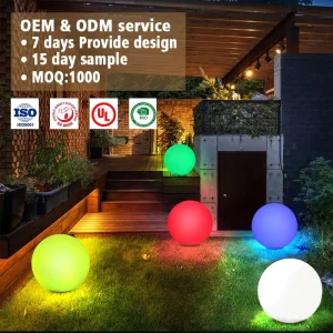 Custom Commercial Lighting IP67 Solar Floating Pool Ball Light RGB Waterproof Large Floating Lights Garden Solar Lights Outdoor
