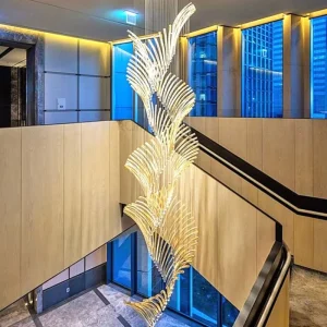 Custom Contemporary Large Indoor Creative Decoration Project Hanging Pendant Lights Fixture Hotel Villa Modern LED Chandelier