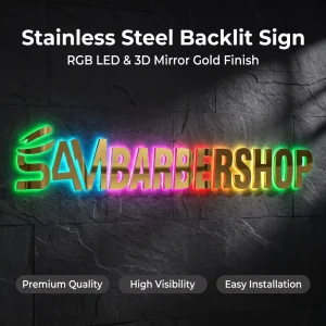 Custom DIY Mirror Polished 3D Advertising Metal Signage Letters with LED Lighting Backlit Channel Sign for Company Decorations