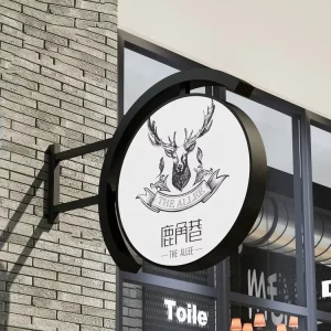 Custom DIY Round LED Light Box Double Sided Advertising Light Box Sign Acrylic Lightbox for Coffee Shop Restaurants