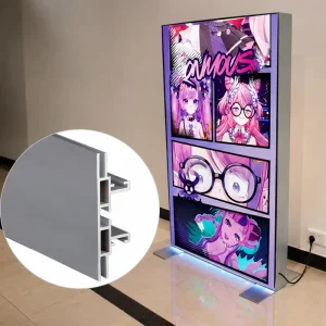 Custom Double Sided Channel Extrusion Silicone Edge Graphic Light Box Frame Thickened High Purity Aluminum Alloy