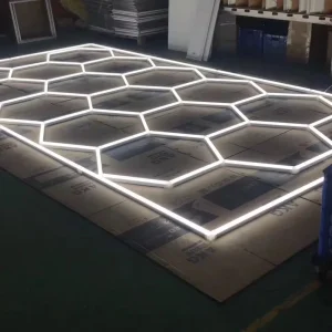 Custom Exhibition Hex Ceiling Light Portable Trade Show Display Exhibition Light Hexagon LED Light