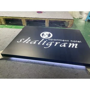 Custom Exterior Hanging Light Box for Business Decoration LED Lit Stainless Steel Hollow Sign Companies Hospitals