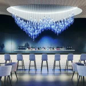 Custom Glass Pendant Modern Chandelier Light Used for Restaurant Easy to Install