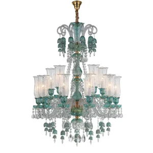 Custom Green Crystal Pendant Light Chandelier for Home Restaurant Banquet Hall Hotel Lobby Decoration Lighting