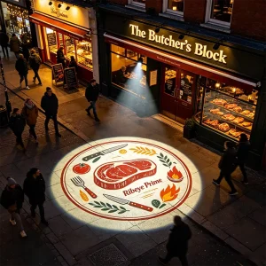Custom HD Durable Gobo Logo Projector Lamp LED Outdoor Waterproof Advertising Light for Korean Barbecue Shop Signboard Wall