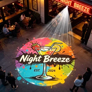 Custom HD LED Logo Gobo Projector Waterproof IP67 Outdoor Floor Sign Advertising Light for Storefront Shop Restaurant Rotating