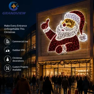 Custom Heavy Duty 2D Santa Motif Silhouette Rope Light Christmas Decorations Outdoor with CE for Xmas Mall Project