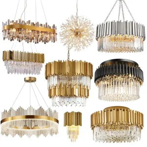 Custom Home Decor Large Chandeliers High Ceilings Pendant Light Living Room Lamp Modern Gold Luxury K9 Crystal Chandelier
