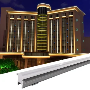 Custom IP65 RGB Warm White Outdoor Facade Building Architectural Aluminum Acrylic LED Profile Light for Hotel