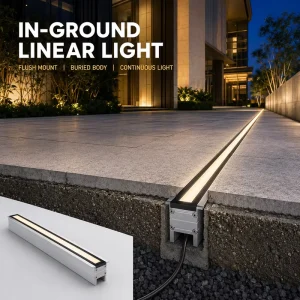 Custom IP67 12W-36W LED In Ground Linear Light Flush Mount Aluminum Buried Lamp for Villa Driveway Pathway Landscape Lighting