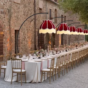 Custom Indoor Outdoor Christmas Party Chandelier Fringe Lampshade Farmhouse Home Restaurant Pendant Lights White Gold Middle LED