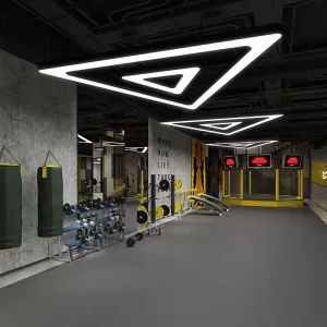 Custom Iron Industrial LED Triangular Chandelier Dimmable Multi-Color Temperature High CRI 80 50000 Hours Lifespan Lighting for