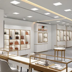 Custom Jewelry Store Fixtures Supplier Jewellery Display Showcase for Retail Shop Mall Decoration Jewelry Shop Design