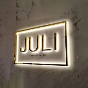 Custom LED Advertising Acrylic Stainless Steel 3D Backlit Mini Logo Illuminated Sign IP65 Decoration Lighting