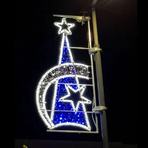 Custom LED Christmas Pole Light Outdoor Waterproof Street Motif Decoration Commercial Holiday Festival Display