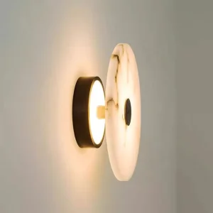 Custom LED Golden Marble Aluminum Wall Lamp White Shade Modern Art 3500K Warm White CRI 80 Living Room Bedroom Dining