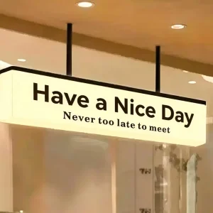 Custom LED Light Box Rectangle Aluminum Outdoor Wall LED Signage Crystal Acrylic Restaurant Light Box