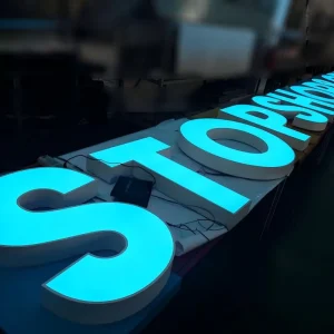 Custom LED Light Sign RGB Channel Letters 3D Illuminated Signage Business Stainless Steel RGB LED Neon Lights