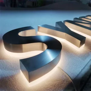 Custom LED Lighted Metal Advertising Sign with Backlit Business Logo for Indoor Outdoor Use Water Resistant Eco Friendly