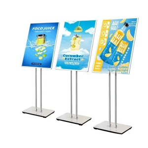 Custom LED Lit Advertising Sign Acrylic Poster Display Stand Promotional Recruitment Display Rack Lightbox Floor Standing Poster