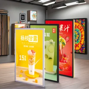 Custom LED Menu Board Pattern Ultra Slim Aluminum Frame Tempered Glass Light Boxes Outdoor Use Easy Hanging 12V