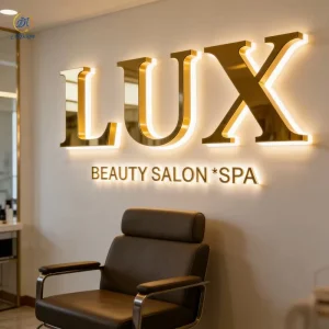 Custom LED Sign Business Logo Outdoor LED Sign Board Stainless Steel 3D Metal LED Illuminated Letter Sign for Reception Company