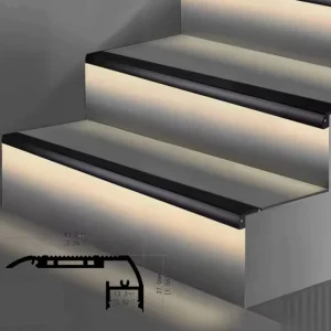 Custom Length Aluminum LED Stair Nosing Profile 6000 Series LED Channel with Anodized Surface