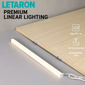 Custom Length CRI 90+ 12V 24V Surface Mounted LED Linear Light Three Sided Luminescence Aluminum Alloy Profile Strip