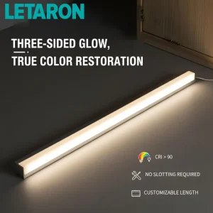 Custom Length CRI 90+ Surface Mounted LED Linear Strip Light Three Sided Luminescence Aluminum Alloy Profile 24/12V