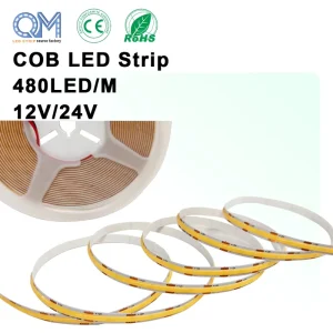 Custom Length Dotless FCOB LED Strip Light 12V 8mm IP20 Flexible Tape for Indoor Decoration