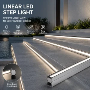 Custom Length Linear LED Inground Light PIR Motion Sensor Automatic ON/OFF Recessed Outdoor Wall Stair Steps