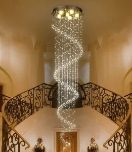 Custom Living Room Hotel Wedding High Ceiling Pendant Lights Lighting LED Luxury Modern Crystal Chandelier