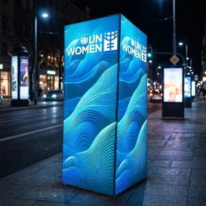 Custom Logo Foldable Portable Business Stand LED Outdoor Advertising Light Box Illuminated Column for Events Promotion