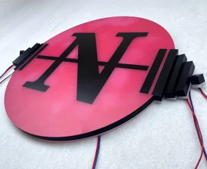 Custom Logo LED Frontlit Backlit Light Box Oval Irregular Acrylic Sign Indoor Business Wall Mount Advertising Sign