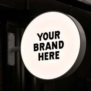 Custom Logo Round Advertising Light Box Signage Outdoor Business Shop Sign Lights Circular LED Light Box Sign