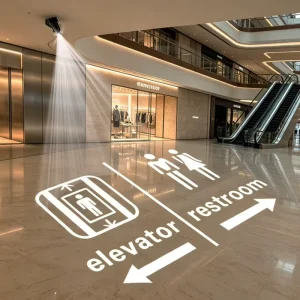 Custom Low MOQ CE FCC Logo Gobo Projector Outdoor Waterproof Advertising Lights Wall Ground Business Signage Guidance Lamp