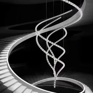 Custom Low Moq Glass Long Necklace Material Indoor Restaurant Light Modern LED Contemporary Chandeliers Pendant Light