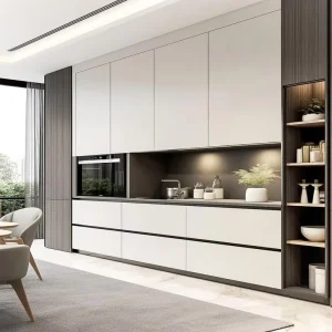 Custom Luxury Shaker Style Kitchen Cabinet Anti Scratch Storage Unit for Western Large Villa Kitchen Remodel