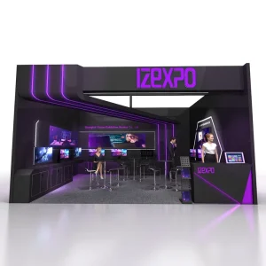 Custom Luxury Trade Show Booth Exhibition Stand Modular Customizable 10x20ft Portable Wood Booth for Brand Promotion