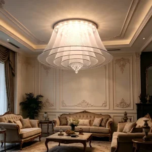 Custom Made Large Oval Crystal LED Chandelier 3M Luxury Gold Pendant Light 60 Lights Dimmable 2-Year Warranty Villa Hotel Metal