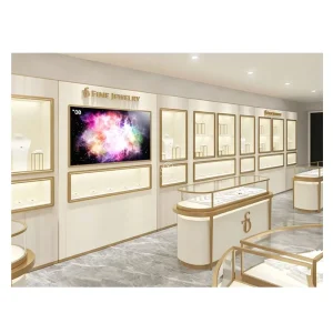 Custom Made Modern Jewelry Showcase Display Cabinet Panoramic Display