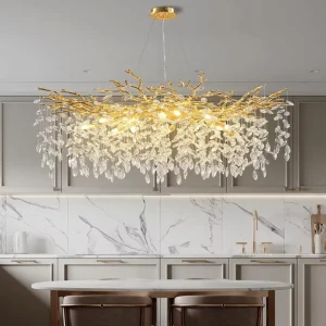 Custom Made Tree Branches Chandelier Living Room K9 Crystal Lobby Modern Led Crystal Pendant Light Lampe