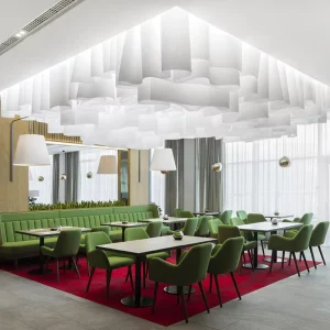 Custom Modern Adjustable Height LED Dimmable E26 Steel Pendant Chandelier for Hotel Lobby Banquet Hall Shopping Mall Clubhouse