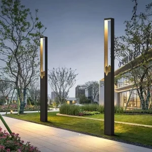 Custom Modern LED Bollard Light Hollow Design Waterproof Outdoor Garden Pathway Lamp for Residential Area Landscape Project
