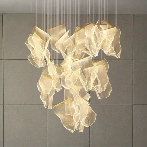 Custom Modern LED Chandelier for Large Indoor Decoration for Hotel Villa Pendant Light Fixture