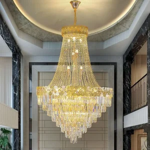 Custom Modern Large Luxury Hall Villa Hotel Lobby Crystal Chandelier Lighting Pendant Lamp Crystal Luxury Pendant Light