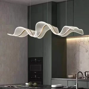 Custom Modern Nordic Lamp Acrylic Ribbon Pendant Light for Kitchen Island Restaurant Light Pendant Design Chandelier