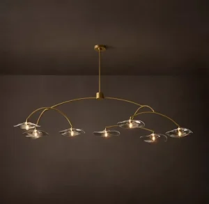 Custom Nordic Modern Pendant Lighting Villa Bar Hotel Home Staircase Decorative Hanging Lamp Clear Glass Chandelier